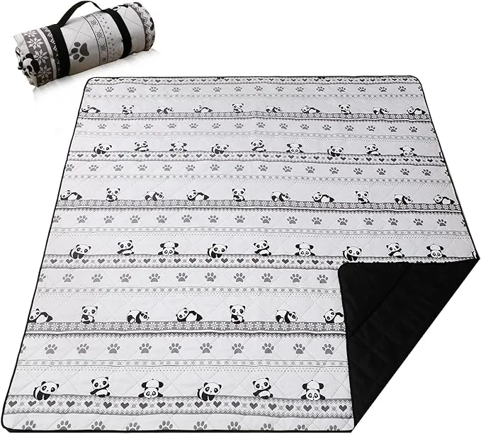 Picnic Blanket Extra Large(79" x 82"), 3-Layer Thickening Camping Blanket, Machine Washable Outdoor Blanket, Wear-Resistant, Soft and Comfortable, Sandproof Beach Mat for Beach, Park, Lawn