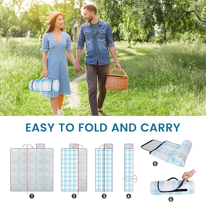 Picnic Blankets,80''x80'' Extra Large Picnic Blankets,Outdoor Picnic Blankets Waterproof Foldable for 6 to 8 Adults,Picnic Mat for Camping Beach Grass Lawn Park