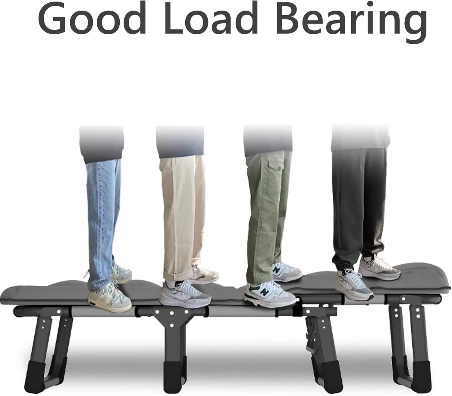 Portable Bed for Adults Camping, High-Density Cotton Stable Load-Bearing Adjustable, Folding Cots for Adults, for Home Outdoor Travel(Green,170 * 56CM)