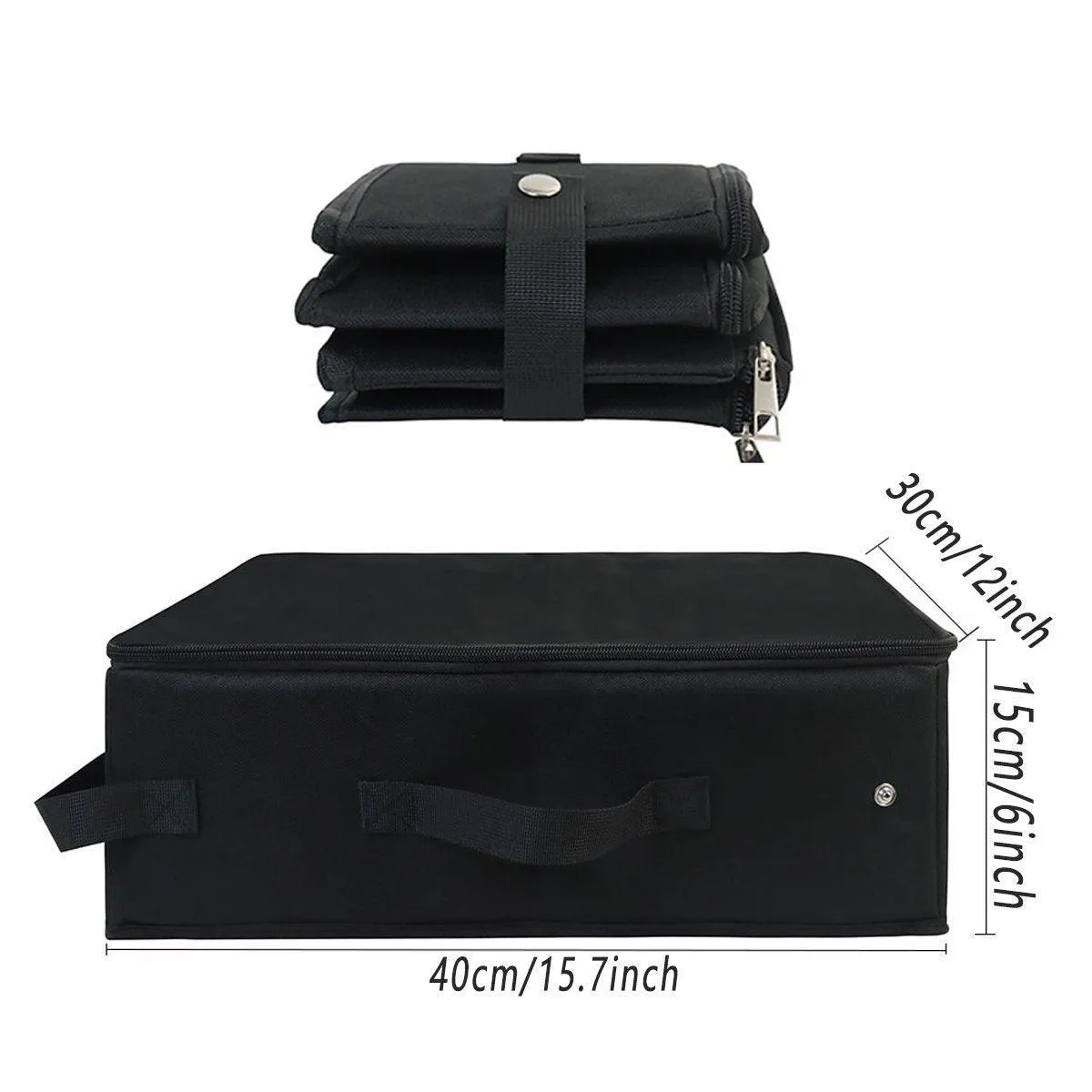 Portable Collapsible Travel Litter Box with Lid Foldable Fabric Litter Pan Bag