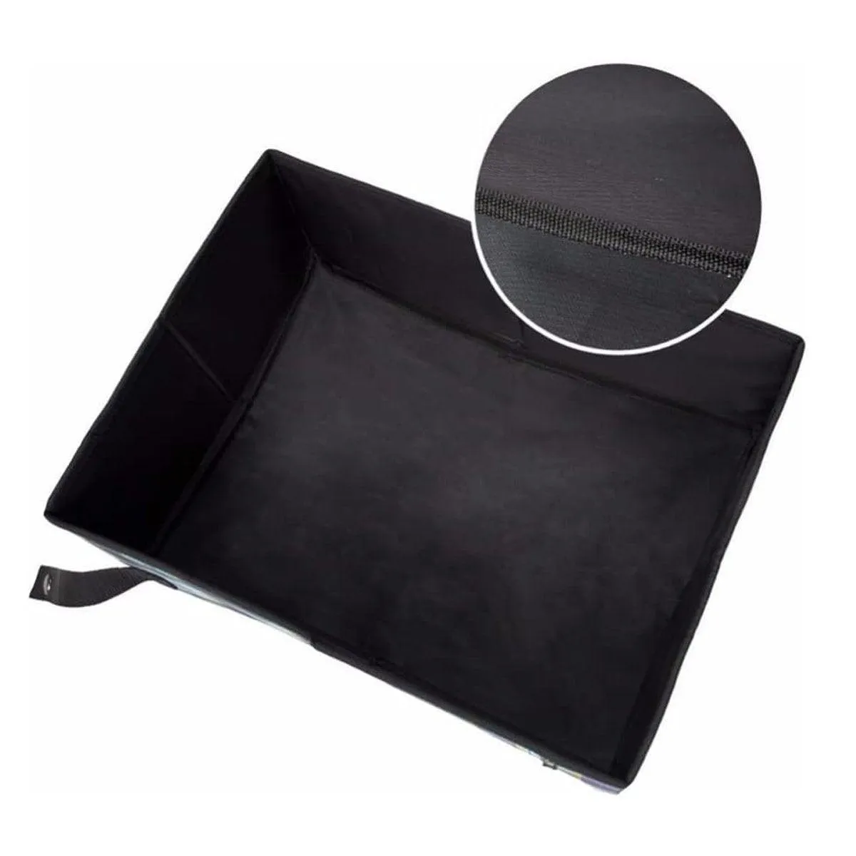 Portable Collapsible Travel Litter Box with Lid Foldable Fabric Litter Pan Bag