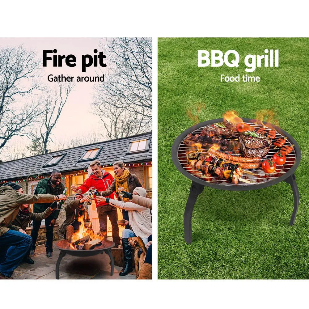 Portable Fire Pit, BBQ, Charcoal Smoker 22"