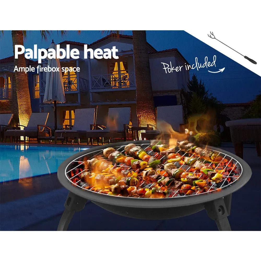 Portable Fire Pit, BBQ, Charcoal Smoker 22"