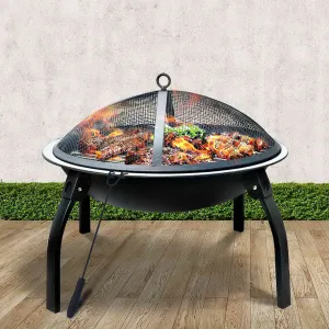 Portable Fire Pit, BBQ, Charcoal Smoker 22"