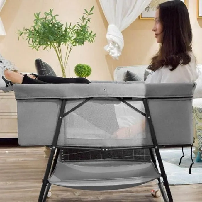 Portable Foldable Baby Crib with Mosquito Net - Infant Travel Bed