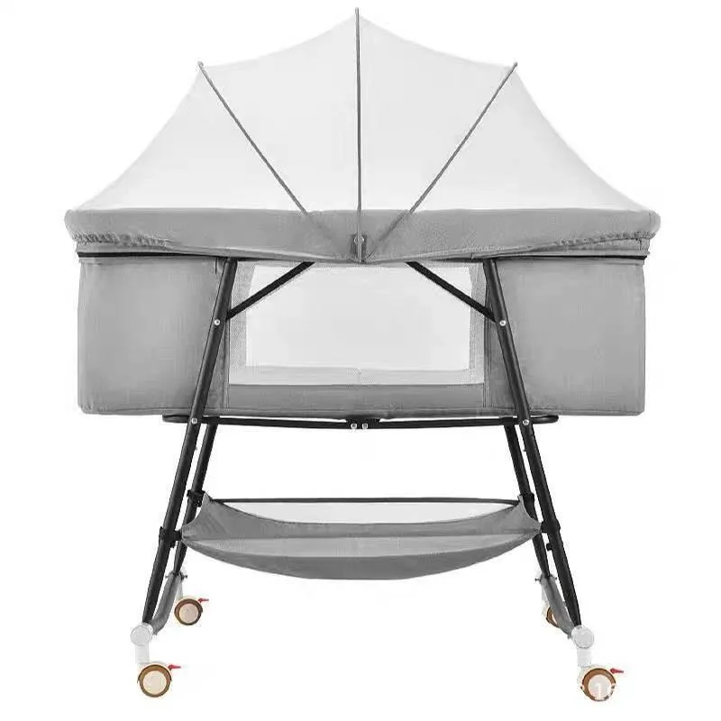 Portable Foldable Baby Crib with Mosquito Net - Infant Travel Bed