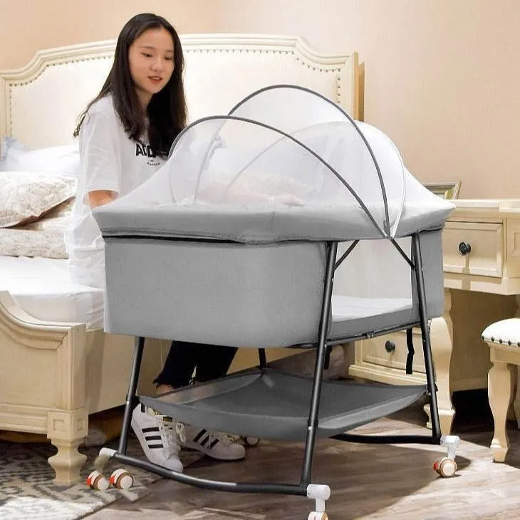 Portable Foldable Baby Crib with Mosquito Net - Infant Travel Bed