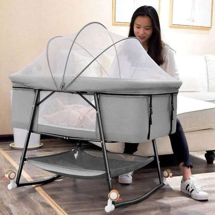 Portable Foldable Baby Crib with Mosquito Net - Infant Travel Bed