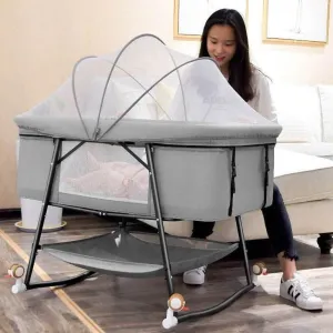Portable Foldable Baby Crib with Mosquito Net - Infant Travel Bed