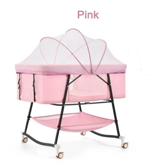 Portable Foldable Baby Crib with Mosquito Net - Infant Travel Bed
