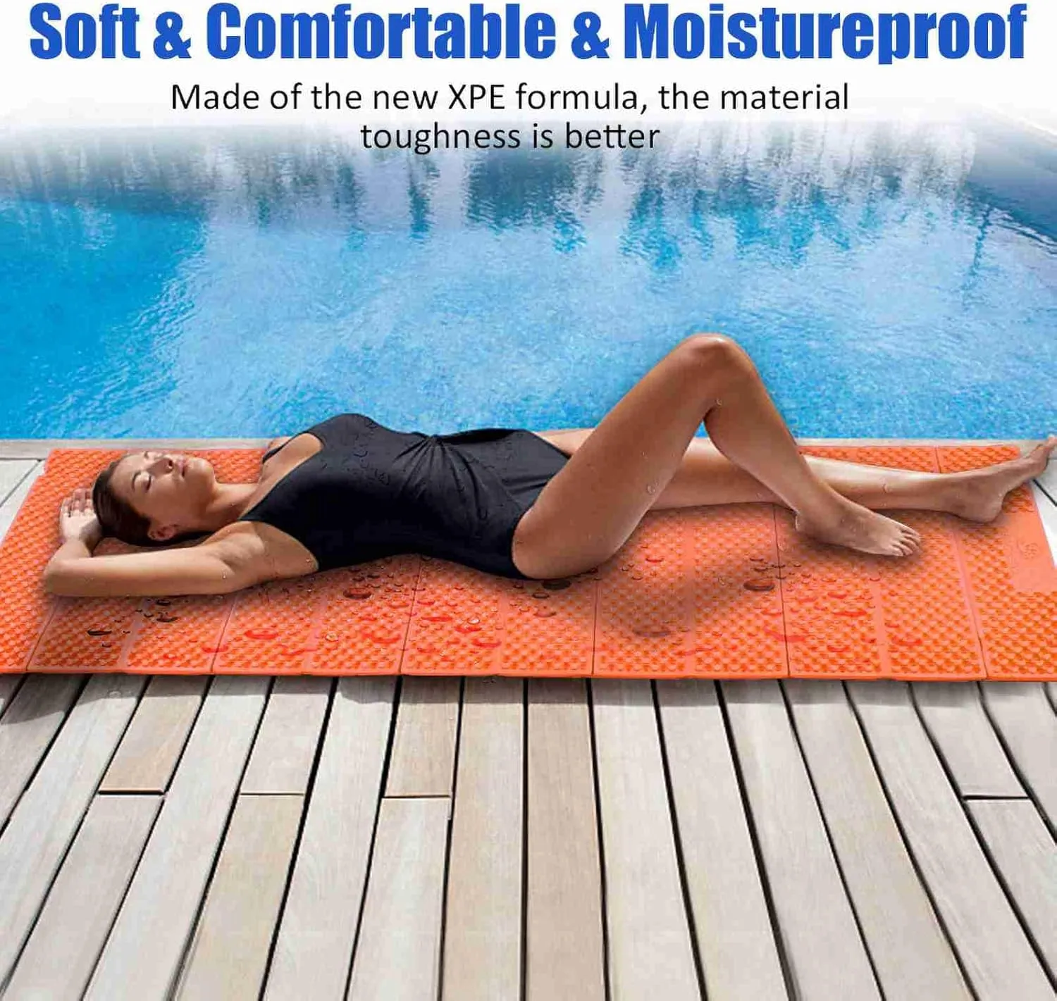 Portable Folding Foam Mat, Waterproof Sleeping Pad Ultralight Camping Mattress for Yoga Sports
