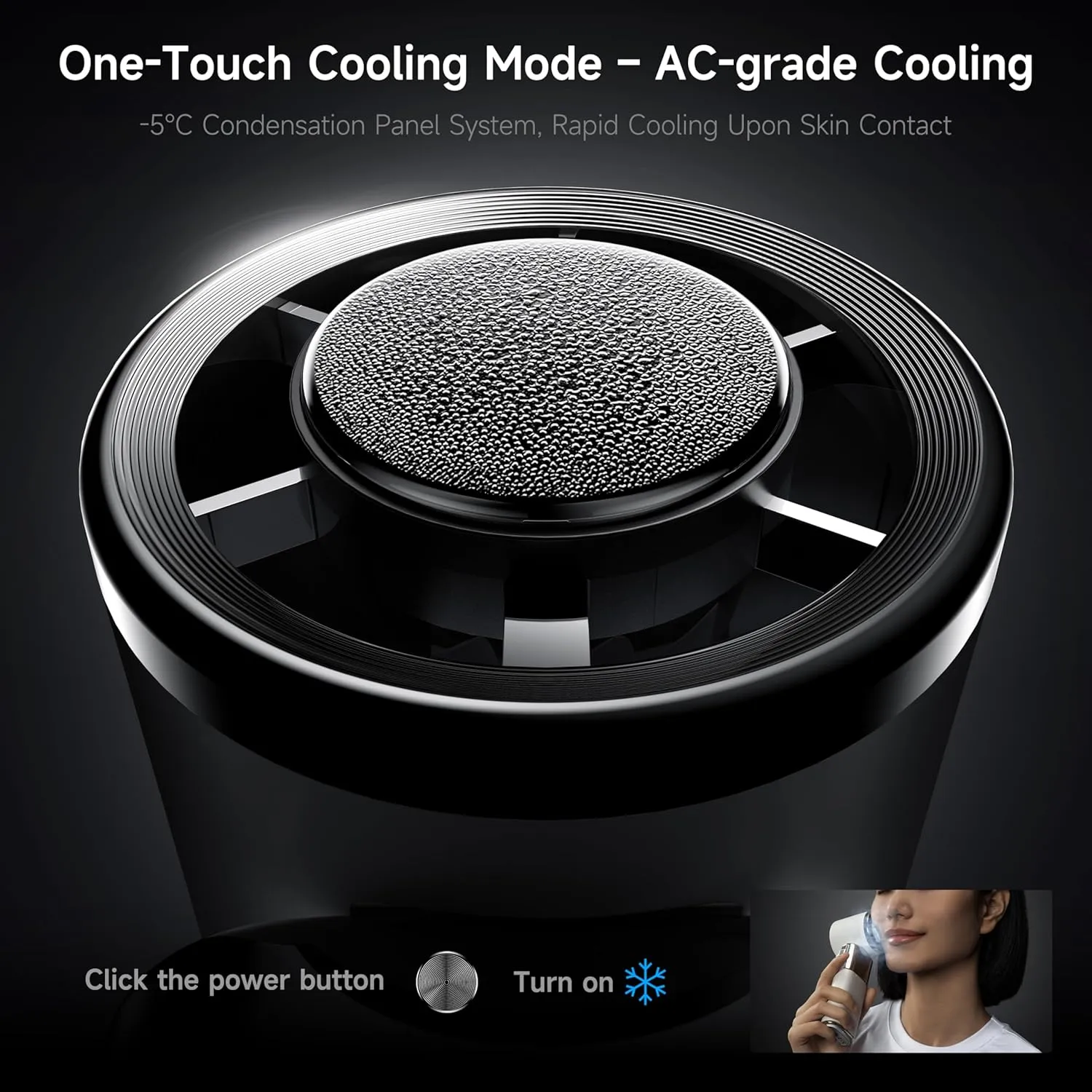 Portable Handheld Turbo Fan with Ice Cooling, 9000mAh Rechargeable Personal Fan, 100-Speed Wind, Built-in Type-C Cable, LED Display,135° Tilt Foldable for Desk/Neck/Travel-White