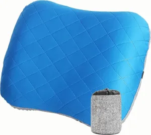 Portable Inflatable Neck Pillow for Outdoor Travel, Camping, Office Naps-Polyester   Washable Cotton-Color Available-Simple and Comfortable (Blue)