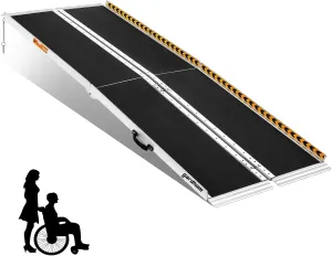 Portable Ramp 6FT, gardhom Non Skid Aluminum Folding Wheelchair Ramp Handicap Ramp Wheel Chair Ramps for Home Entrance Threshold Doorways Stairs Curbs Scooter