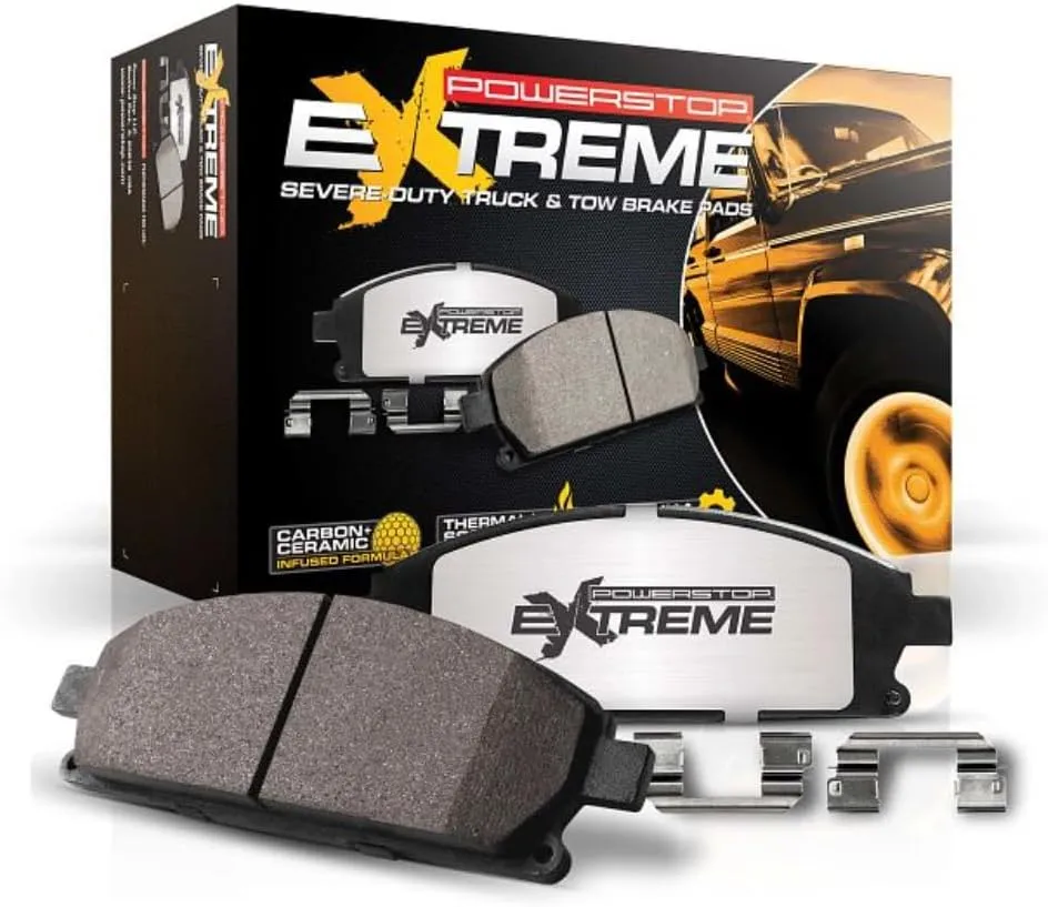 Power Stop Z36-2233, Z36 Truck & Tow Rear Carbon Fiber Ceramic Brake Pads with Hardware For Jeep Gladiator 2020-2023, Jeep Wrangler 2021-2022 [Model Specific]