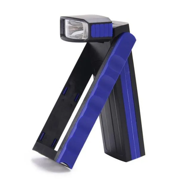 Powerful Dual Magnet Battery Operated LED COB Work Light Tent Camping Lamp Blue