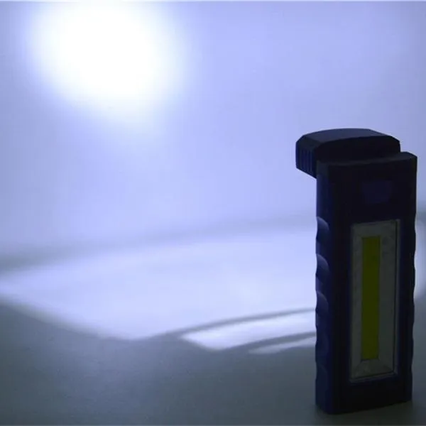 Powerful Dual Magnet Battery Operated LED COB Work Light Tent Camping Lamp Blue