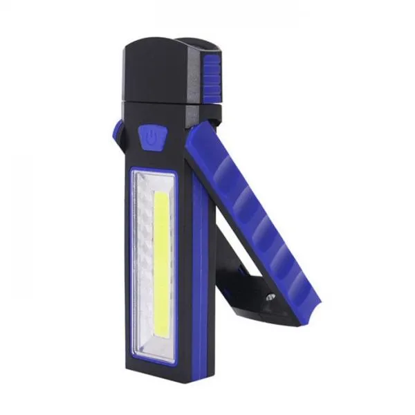 Powerful Dual Magnet Battery Operated LED COB Work Light Tent Camping Lamp Blue