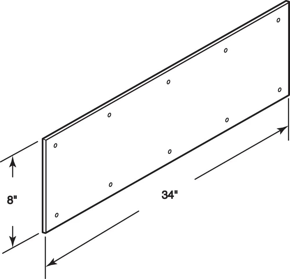 Prime-Line J 4619 8 In. x 34 In., Stainless Steel, Door Kick Plate (Single Pack)