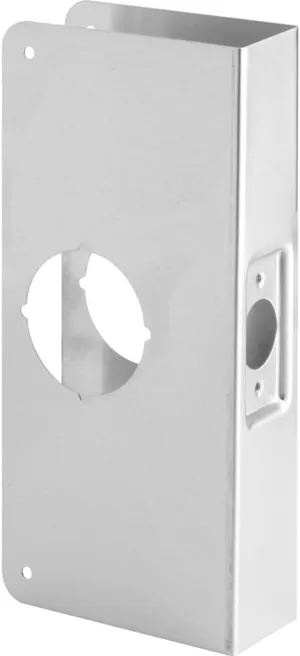Prime-Line U 9552 Stainless Steel Lock and Door Reinforcement Plate for 1-3/4 In. Thick Doors, Stainless Steel Finish (Single Pack)