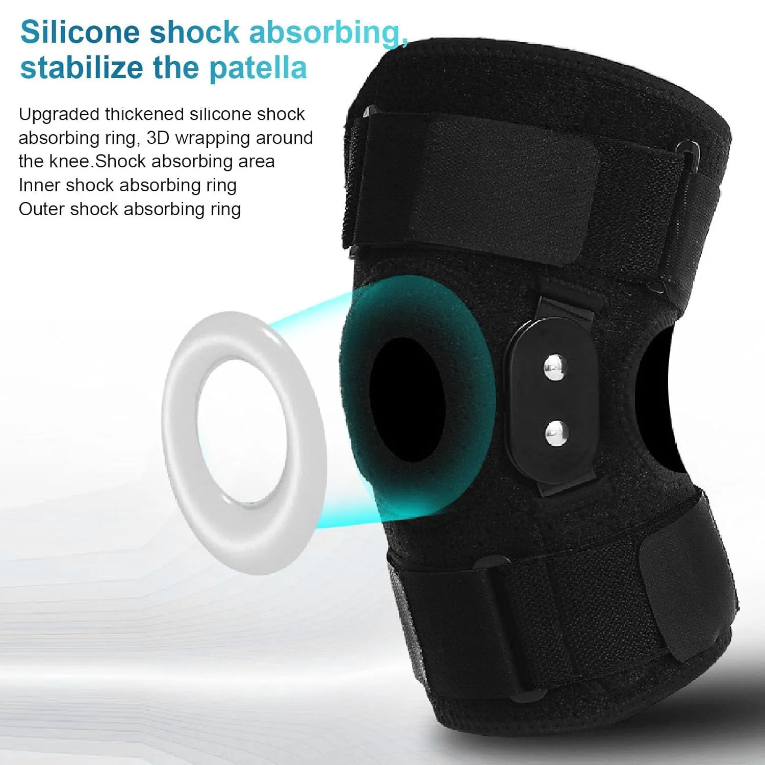 Protective Knee Pad, Breathable Shock Absorbing Foldable Aluminum Plate Knee Brace for Running Basketball Riding (Black)