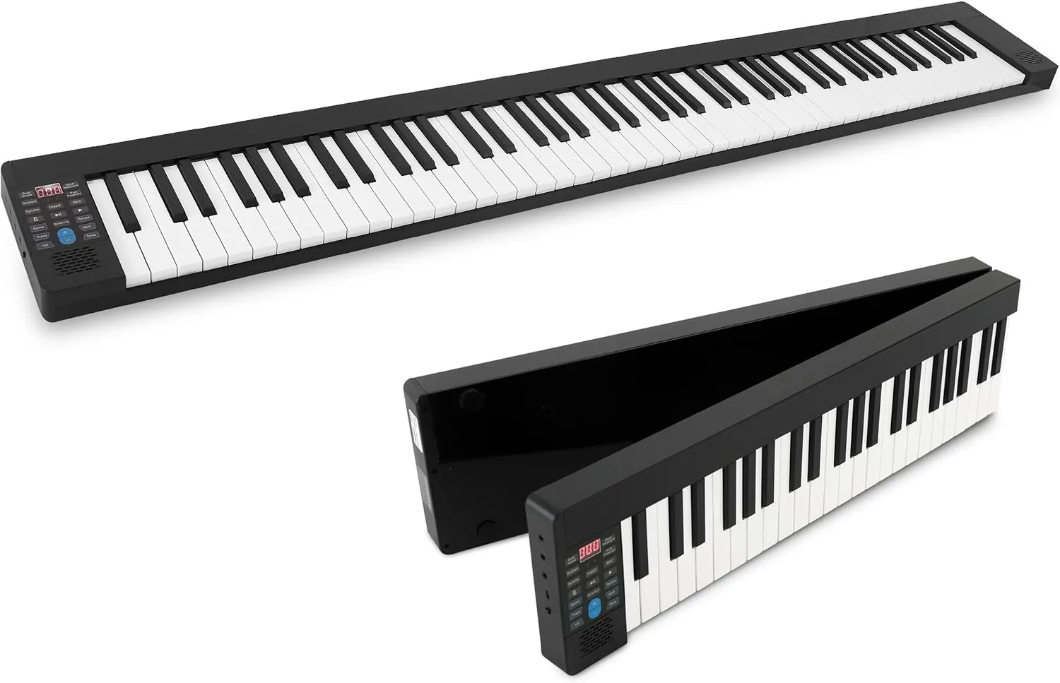 Pyle Electric Keyboard Piano 88 Keys - Portable Foldable Digital Piano Keyboard With Bluetooth, 128 Rhythms/Tones,Semi weighted keys, Sustain Pedal, Piano Bag - for Beginners, Kids,Adult -PKBRD8100