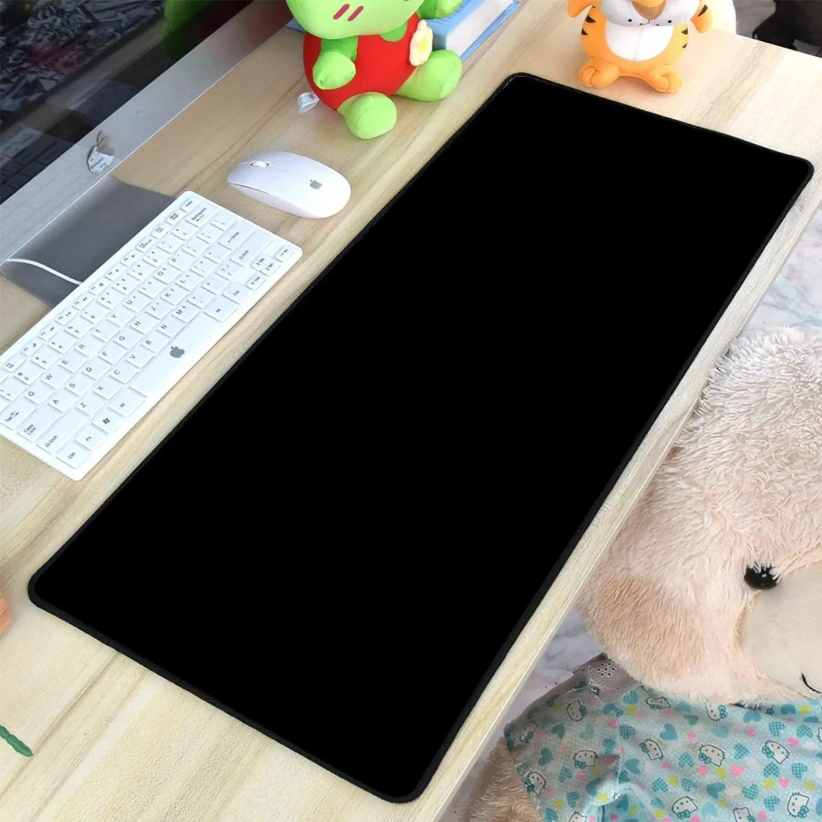 Qisan Large Gaming Mouse Pad with Nonslip Base-31.5x11.8x0.15 Inch|Extended XXL Size, Heavy|Thick, Comfy, Foldable Mat for Desktop, Laptop, Keyboard, Consoles & More (Black 3pcs)