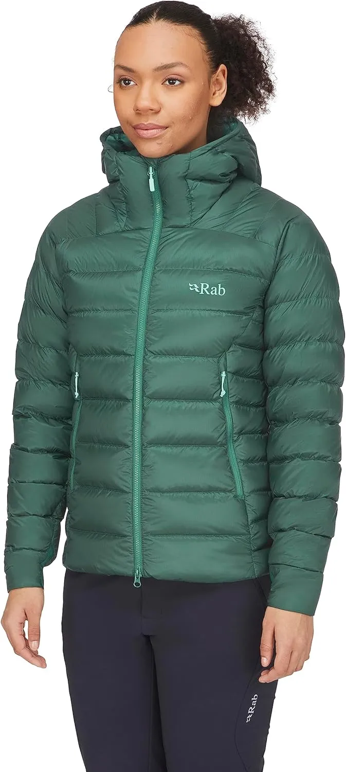 Rab Women's Electron Pro 800-Fill Down Hooded Jacket for Climbing and Mountaineering