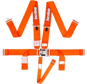 RaceQuip Auto Racing Harness Set Latch And Link 5 Point SFI 16.1 Orange 711041