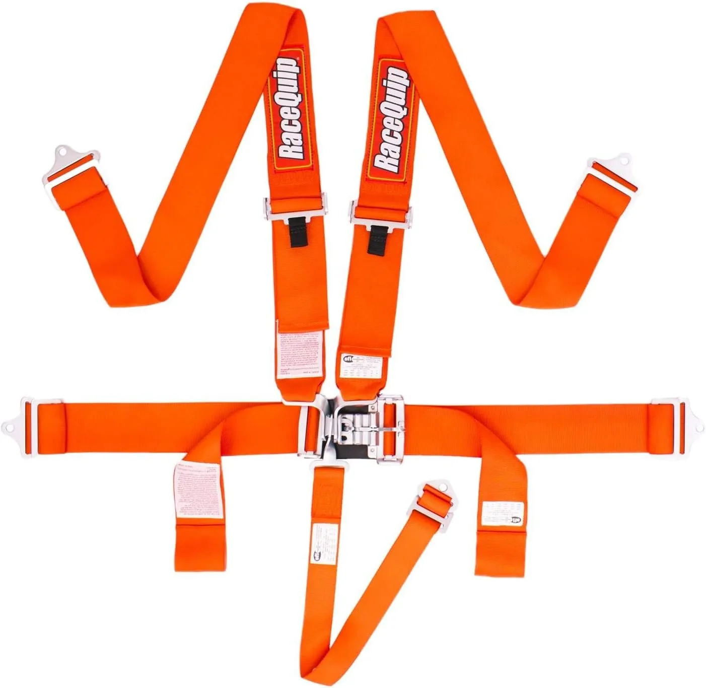 RaceQuip Auto Racing Harness Set Latch And Link 5 Point SFI 16.1 Orange 711041