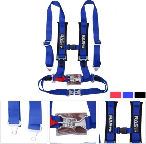 RASTP 4 Point Safety Harness Set with Ultra Comfort Heavy Duty Shoulder Pads,(Pack of 1) (Blue)