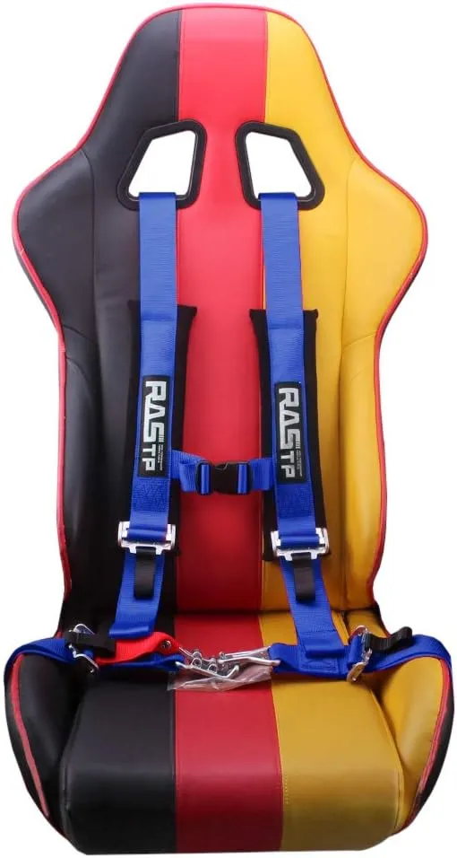 RASTP 4 Point Safety Harness Set with Ultra Comfort Heavy Duty Shoulder Pads,(Pack of 1) (Blue)