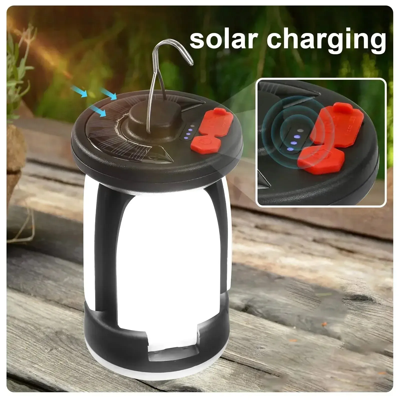 Rechargeable 4500mAh 1000LM Emergency Power Bank Solar LED Camping Lantern