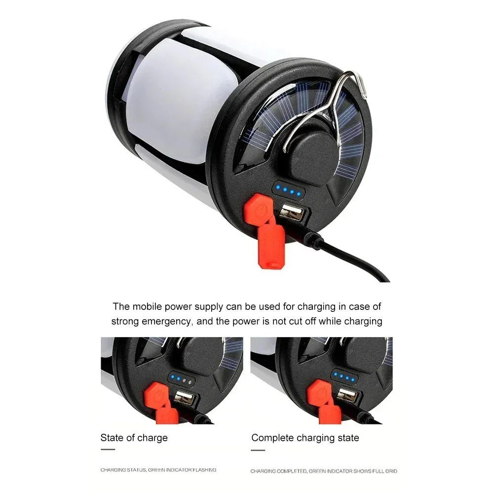 Rechargeable 4500mAh 1000LM Emergency Power Bank Solar LED Camping Lantern
