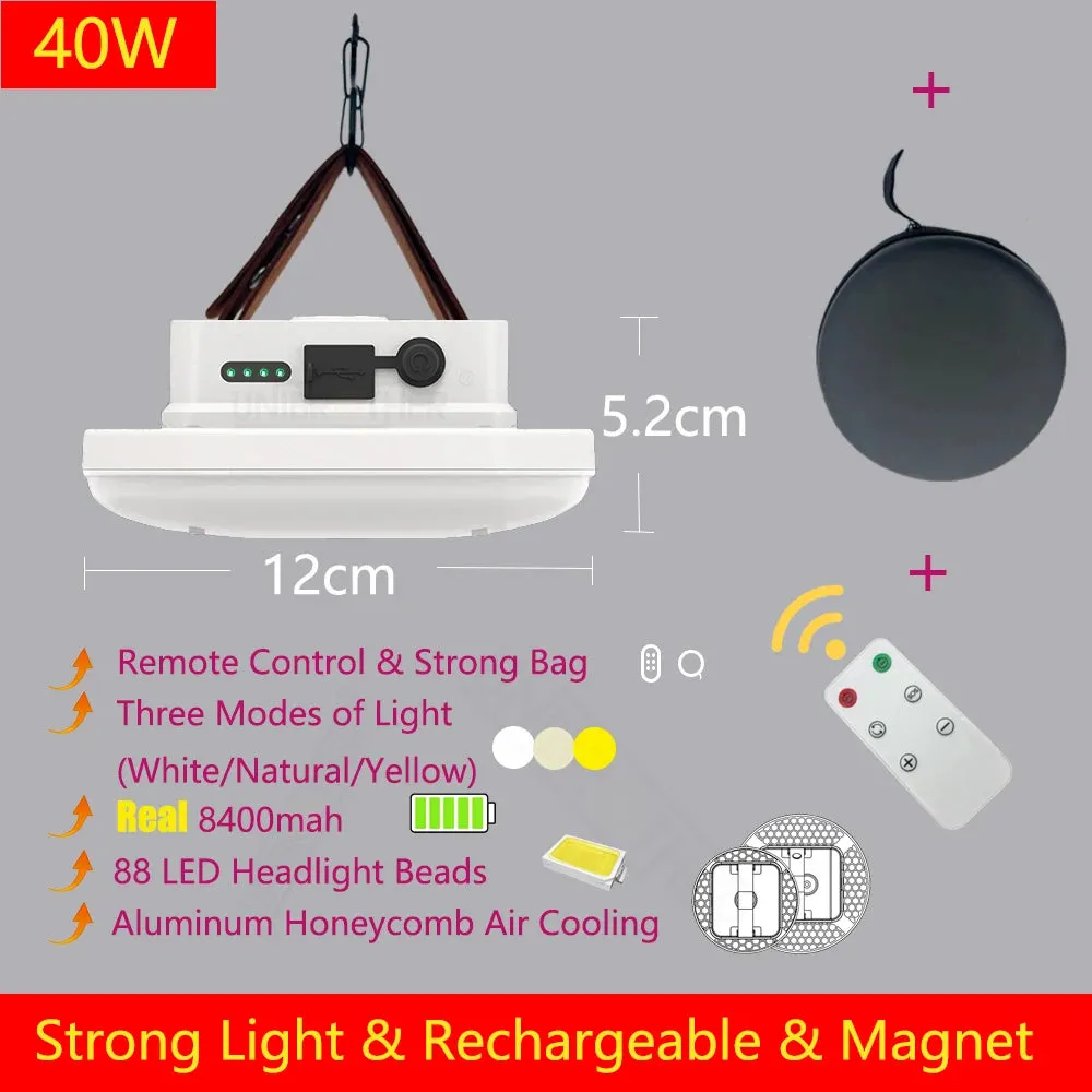 Rechargeable LED Magnetic Camping Lantern 13500mAh Portable Flashlight Floodlight Tent Lamp for Outdoor Fishing