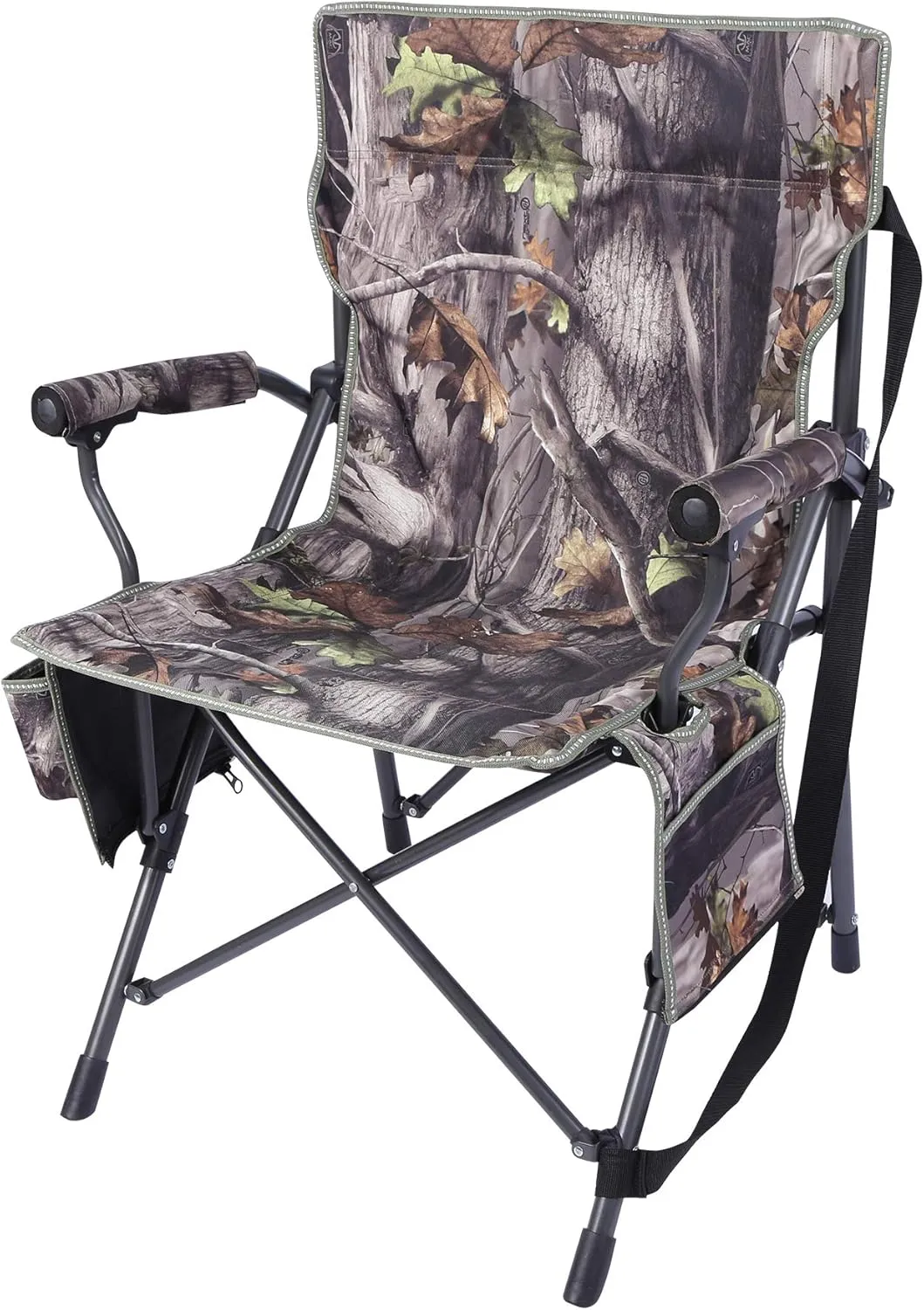 REDCAMP Oversized Hunting Chairs for Blinds, Portable Folding Camo Camping Chairs for Adults Hunting Seats with Hard Arms for Outside Outdoor, Camouflage