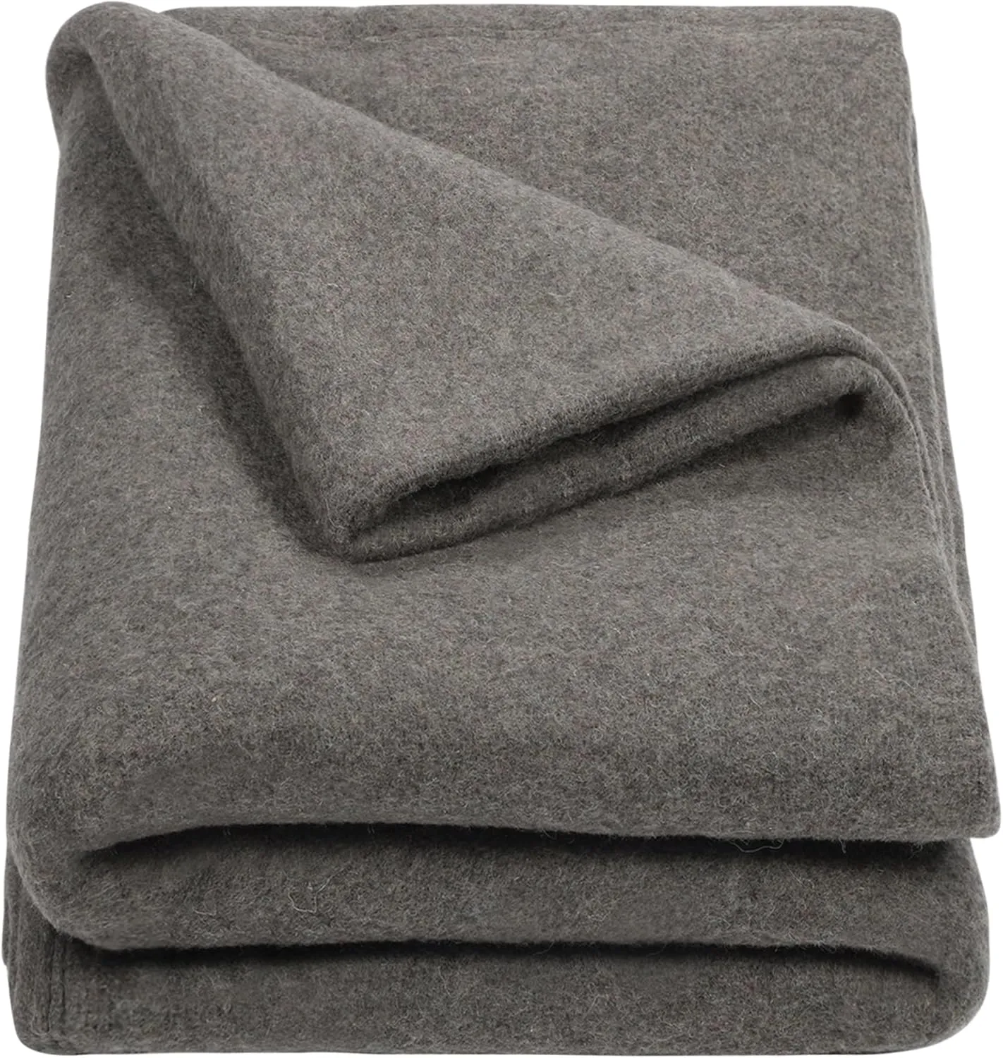 REDCAMP Wool Blanket, Warm and Thick Wool Camping Blanket- Great for Outdoors, Camping, Stadium Blanket, Picnics, Travel and Car, Machine Washable 86"x 63" Grey