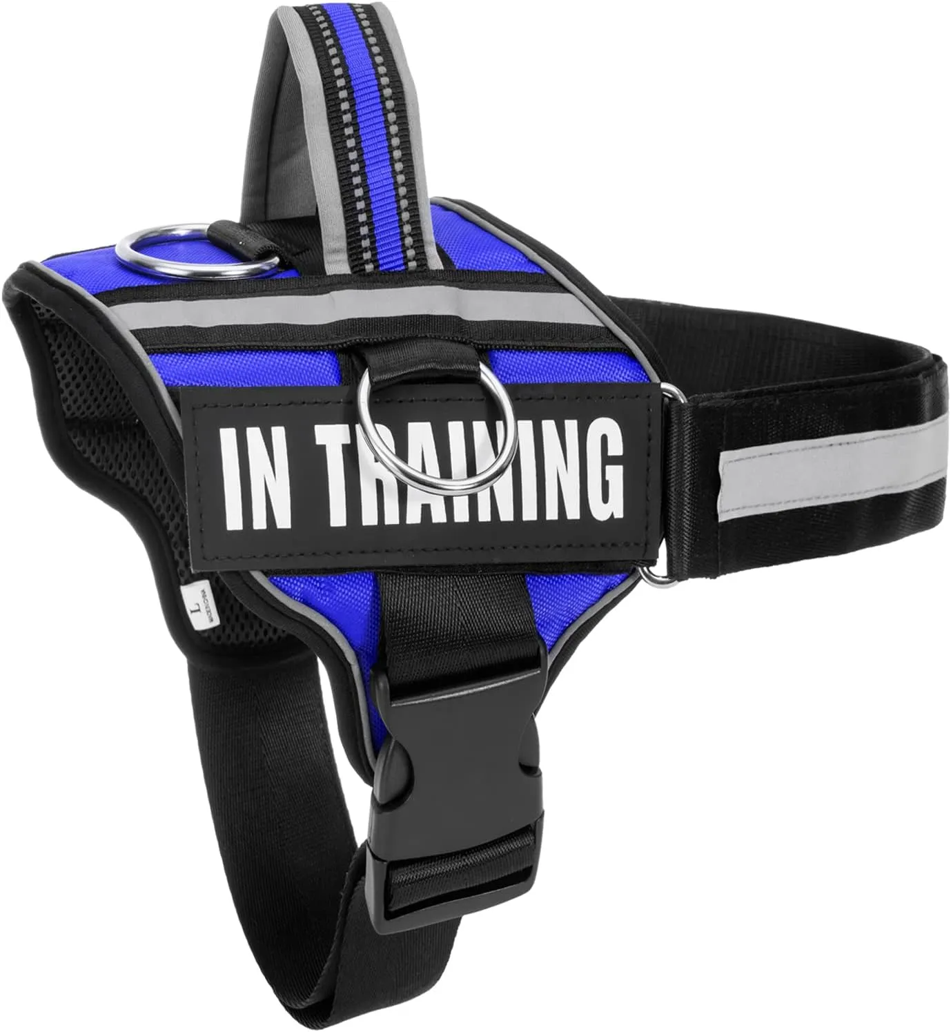 Reflective Dog Harness, Anti-Slip No Pull Dog Vest Harness with 8Pcs Dog Patches, Adjustable In Training Service Pet Harness for All Breeds, 3 Ring No-Choke Pet Oxford Vest for Small Medium Large Dogs