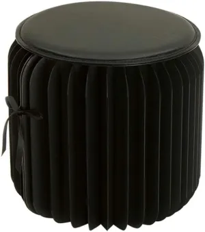 Retractable Stool Folding Chair Outdoor Stool Fishing Kraft Paper Folding Stool (Black)