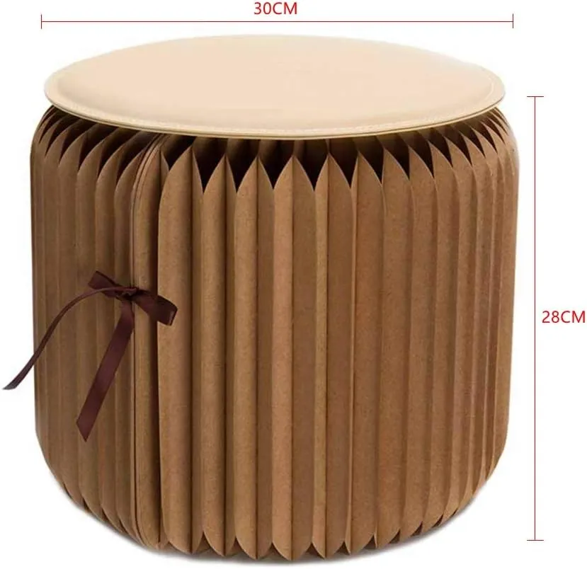 Retractable Stool Folding Chair Outdoor Stool Fishing Kraft Paper Folding Stool (Coffee)