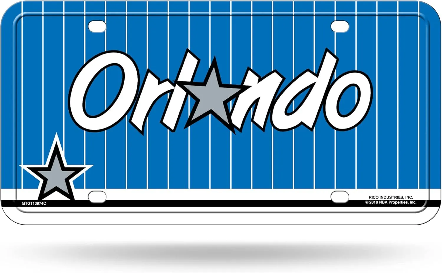 Rico Industries NBA Orlando Magic Metal Auto Tag 8.5" x 11" - Great for Truck/Car/SUV