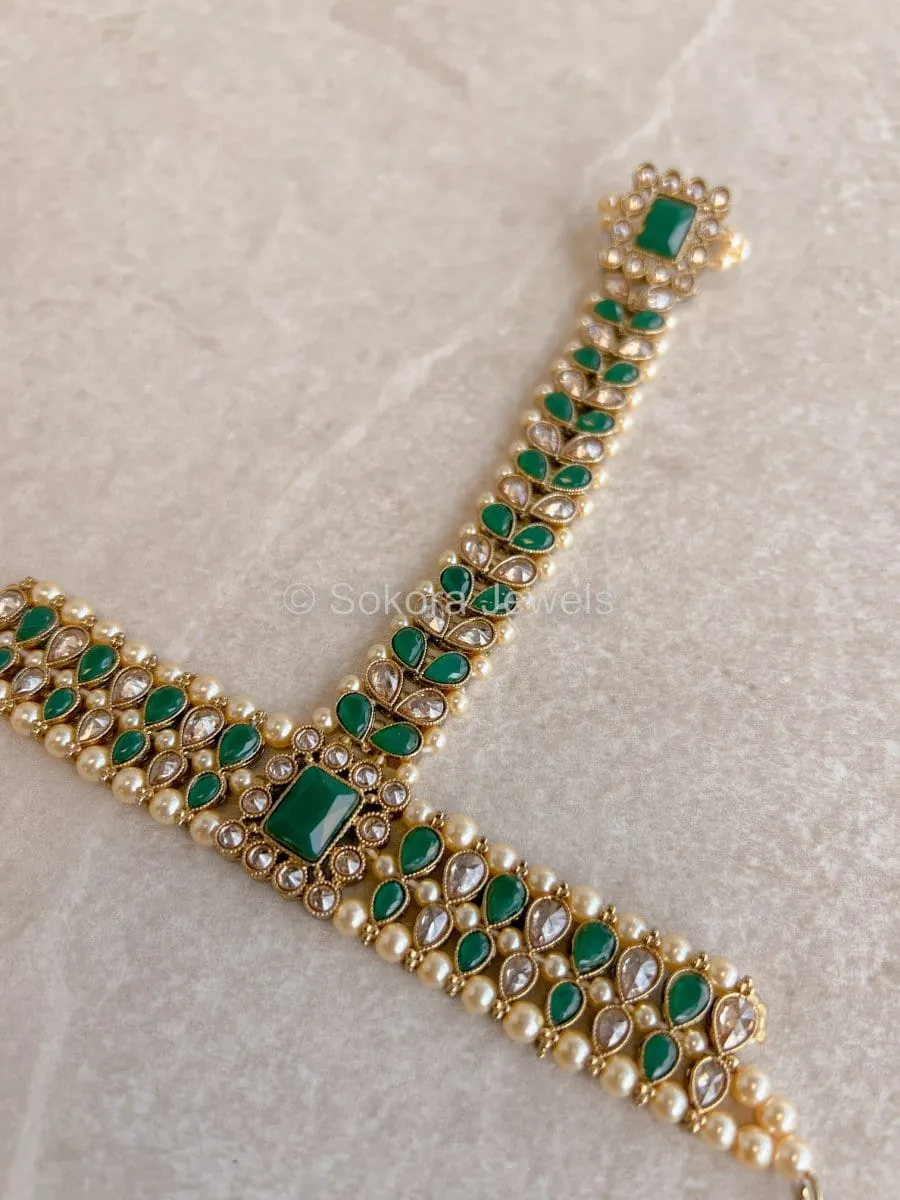 Riya Hand Harness - Green