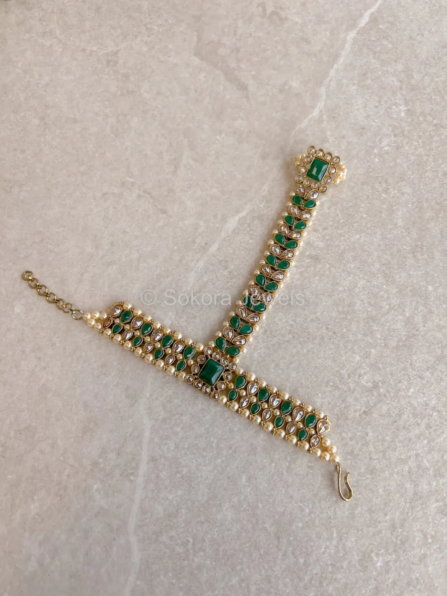 Riya Hand Harness - Green