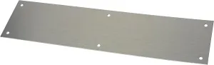 Rockwood 70A.32D Stainless Steel Standard Push Plate, Four Beveled Edges, 12" Height x 3" Width x 0.050" Thick, Satin Finish