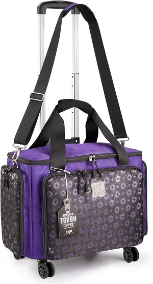 Rolling Sewing Machine Bag with Universal wheels,Sewing Machine Carrying Case with YKK zipers, Compatible most Standard Brother, Singer, Bernina, Sewing Machines (purple)