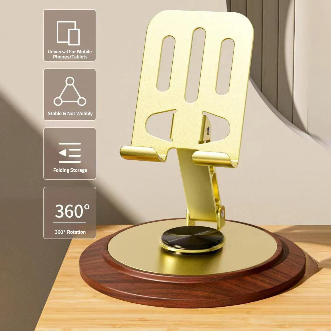Rotatable Mobile Phone Holder, Phone Stand for Desk, Foldable Phone Mount