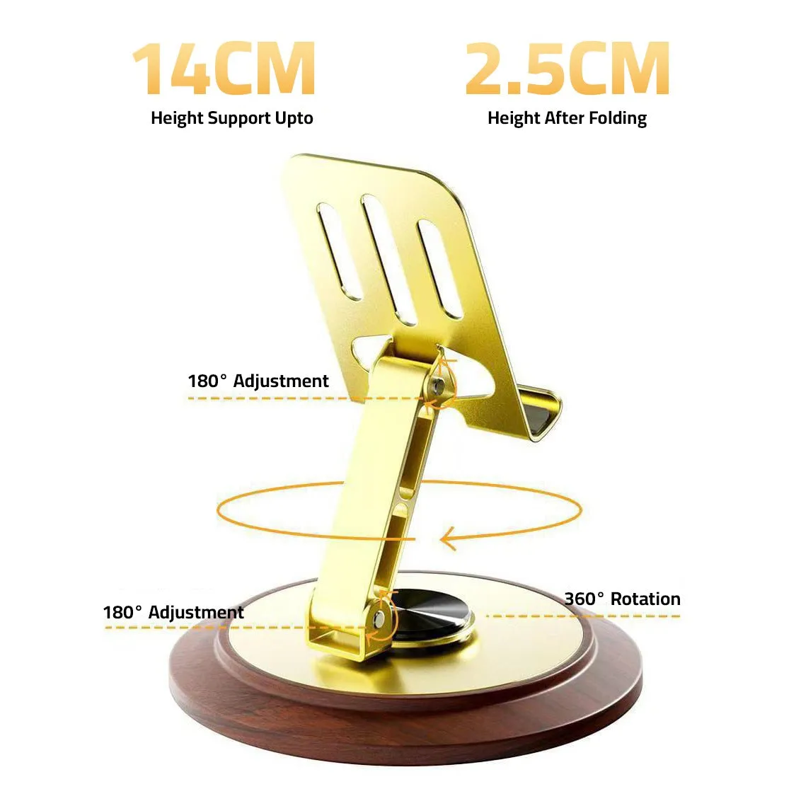 Rotatable Mobile Phone Holder, Phone Stand for Desk, Foldable Phone Mount