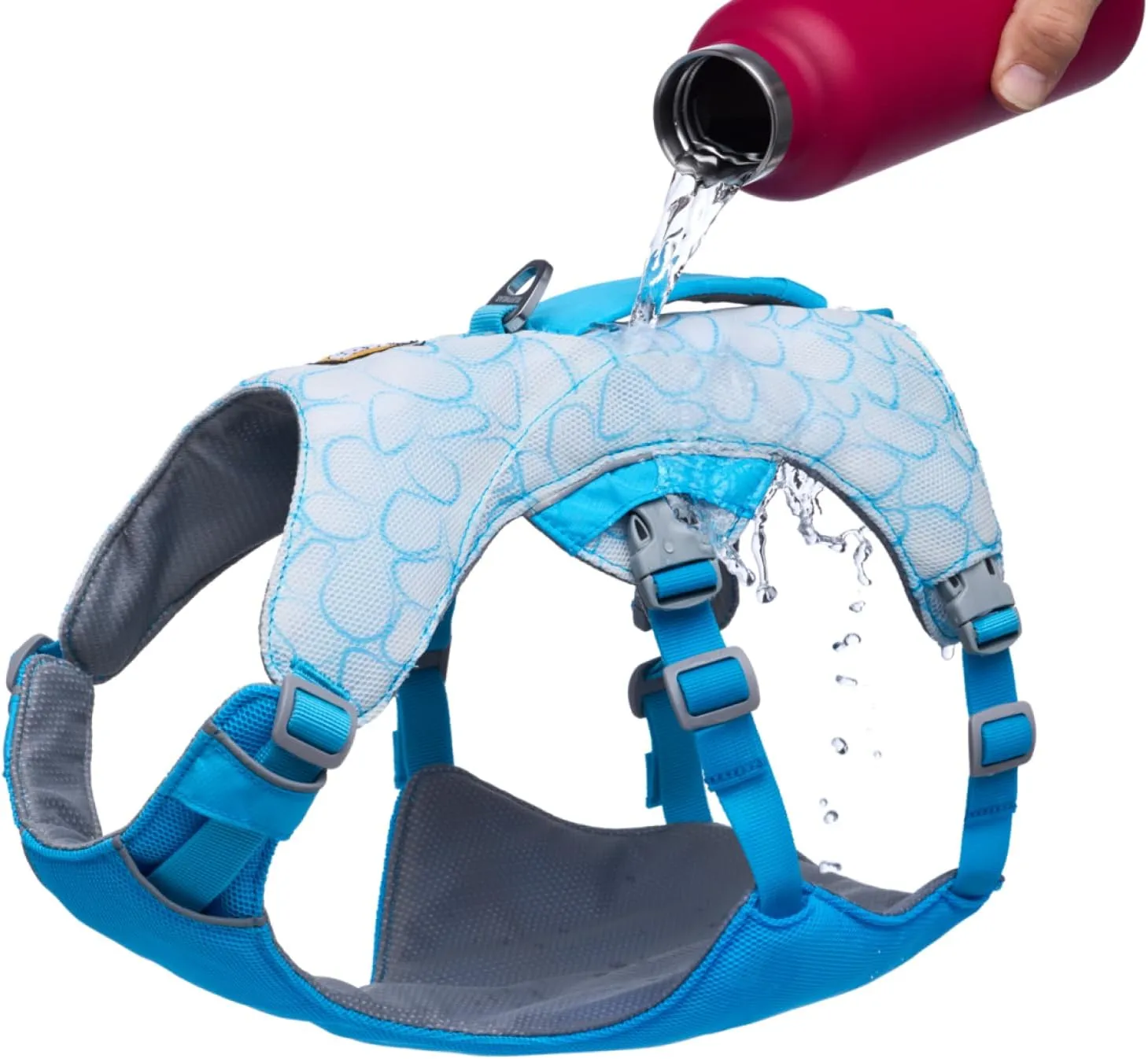 Ruffwear, Swamp Cooler Dog Harness, Lightweight with Evaporative Cooling for Hot Weather, Biolumin Blue, XX-Small