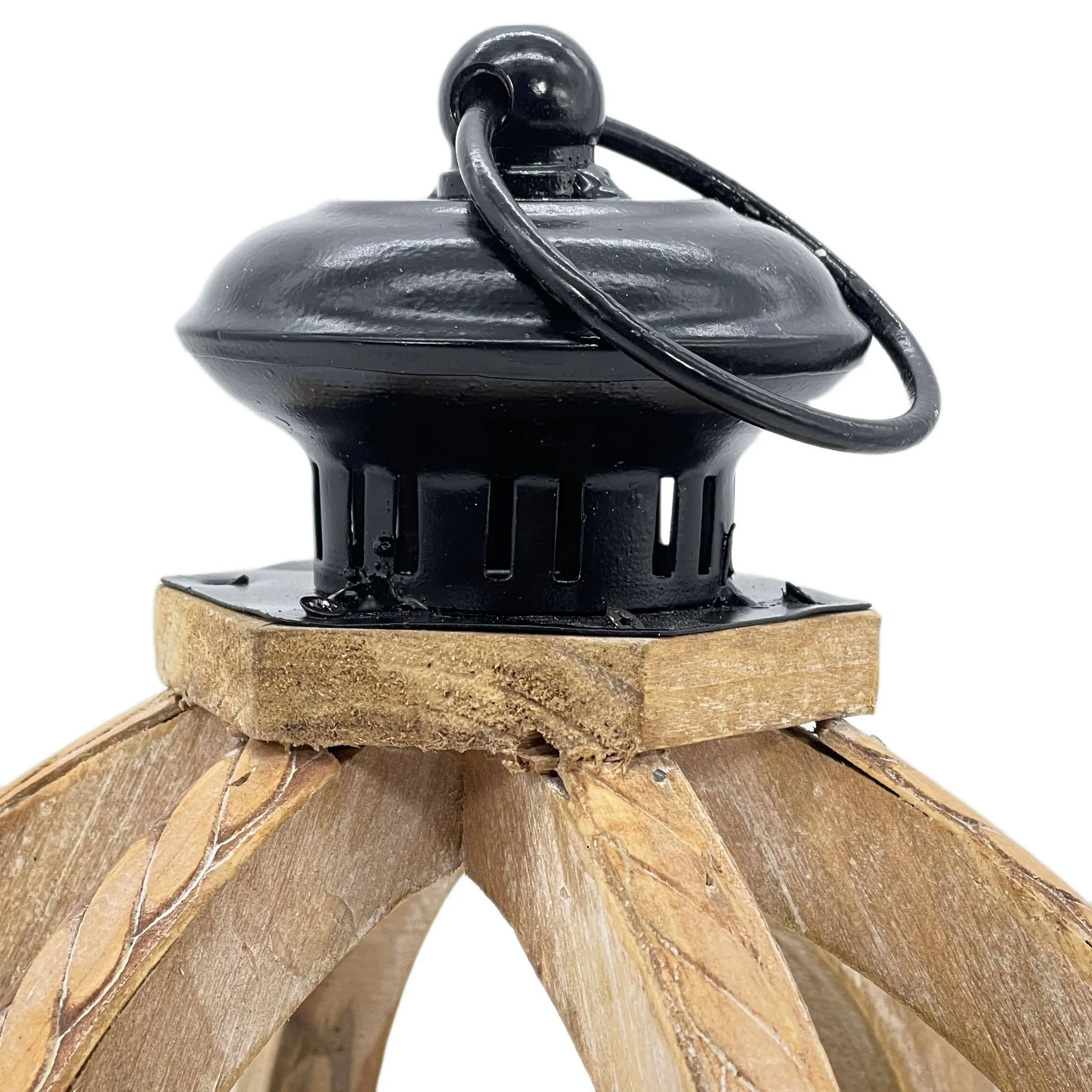 Rustic Wooden Accented LED Candle Lantern