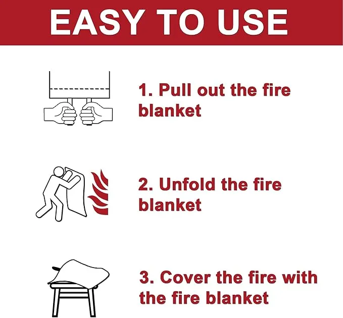 Safewayfire Emergency Fire Blanket - 2 Pack - Fiberglass Fire Blanket for Home, 39.4'' x 39.4'' Fire Suppression Blanket for Kitchen
